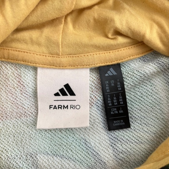 Adidas x Farm Rio Birds Of Paradise Semi Spark Cropped Jacket Hoodie SZ XL - Picture 9 of 13